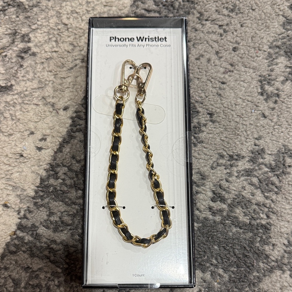 Gold and Black Phone Wristlet